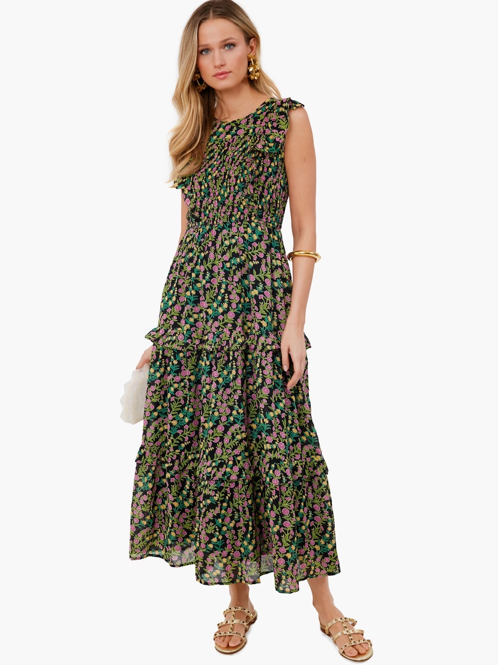 BANJANAN TUCKERNUCK Boundless Floral Black Iris Dress